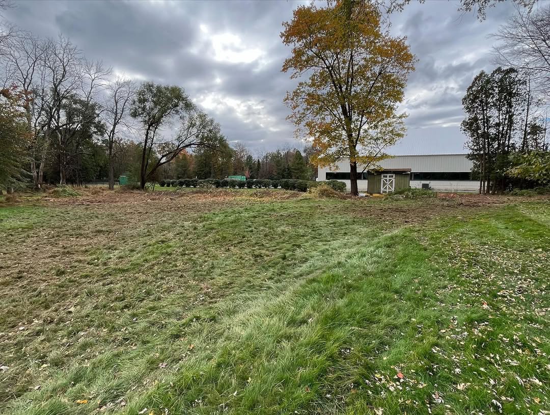 Open field after land clearing and brush removal in Somerville NJ