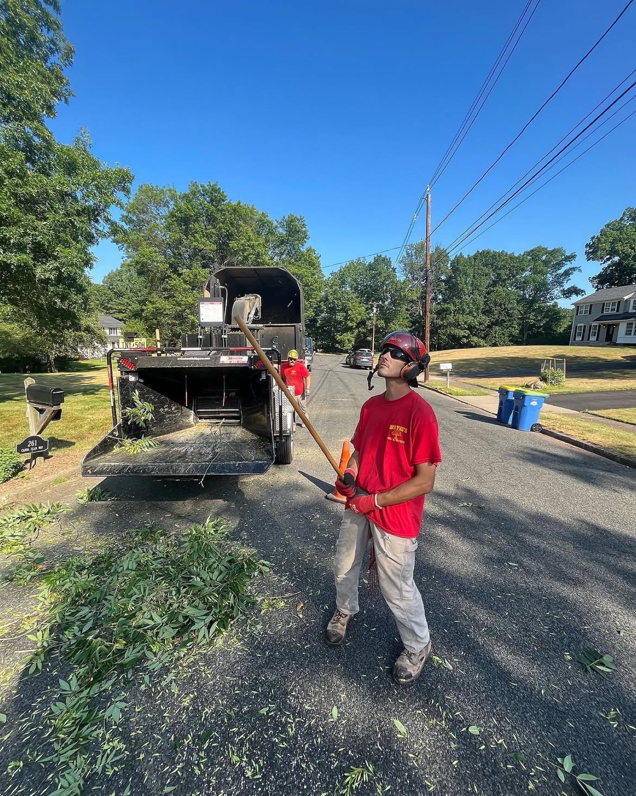 Bandit wood chipper processing limbs — Middlesex NJ